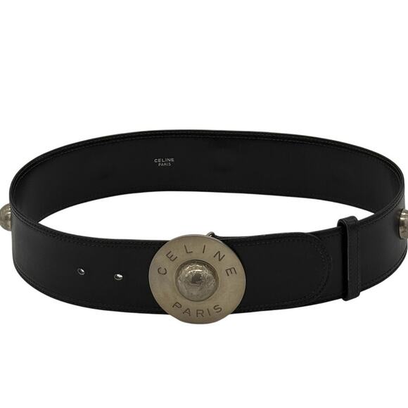 Celine Leather Studded Planet Belt SIZE 25.6in/65cm*XS*Beautiful belt - Picture 1 of 6